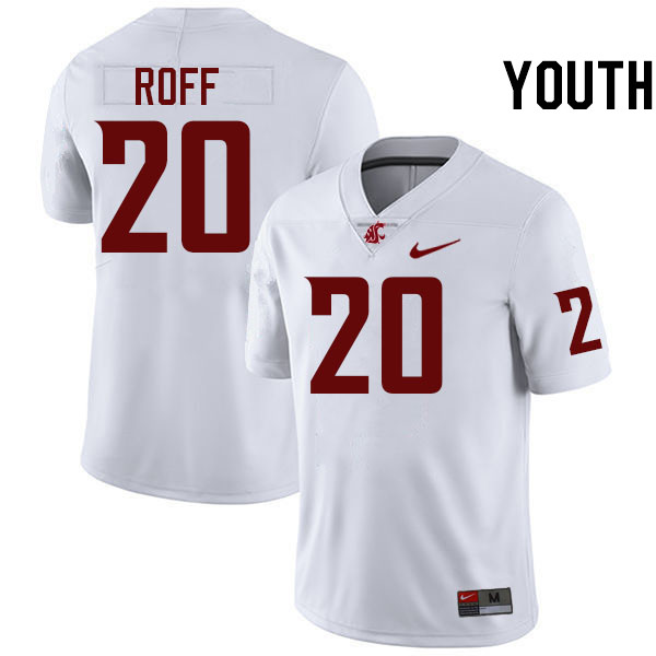 Youth #20 Quinn Roff Washington State Cougars College Football Jerseys Stitched-White